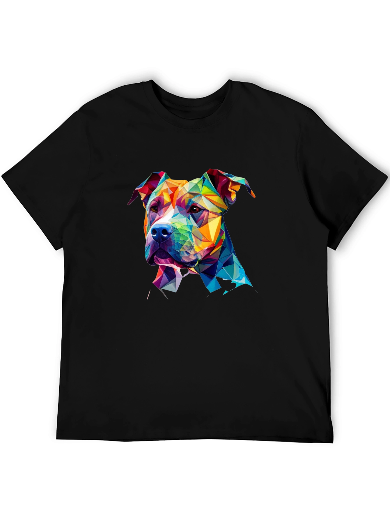 Geometric Pitbull Dog Graphic Tee - Unique Design