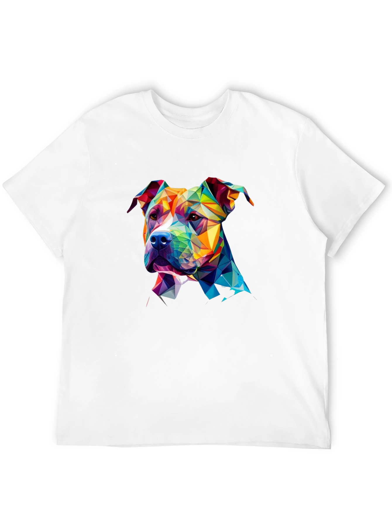 Geometric Pitbull Dog Graphic Tee - Unique Design