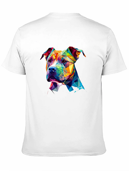 Geometric Pitbull Dog Graphic Tee - Unique Design