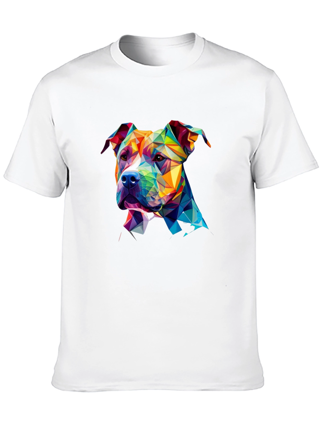 Geometric Pitbull Dog Graphic Tee - Unique Design