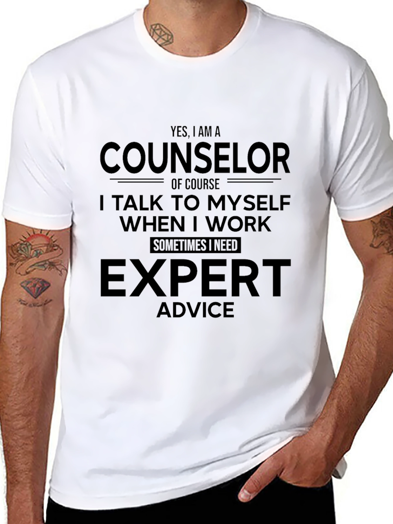 Counselor Expert Advice Graphic Tee - Black