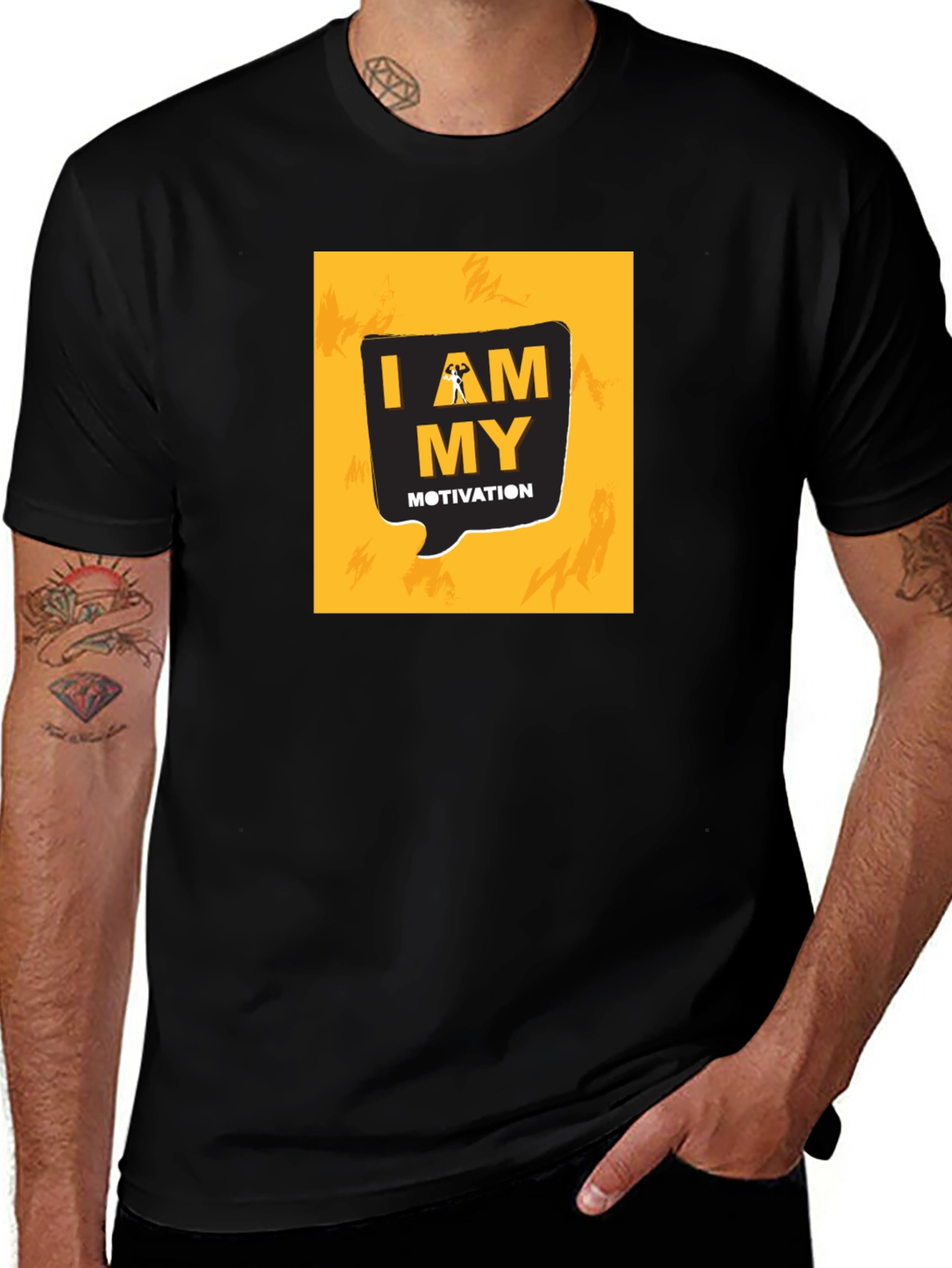 Motivational I AM MY Motivation Graphic Black T-Shirt