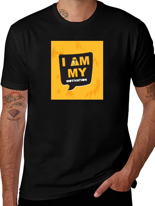 Motivational I AM MY Motivation Graphic Black T-Shirt