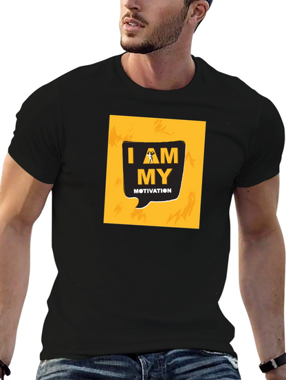 Motivational I AM MY Motivation Graphic Black T-Shirt