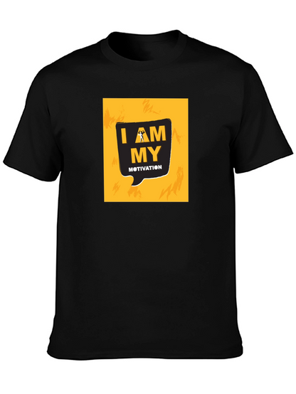 Motivational I AM MY Motivation Graphic Black T-Shirt