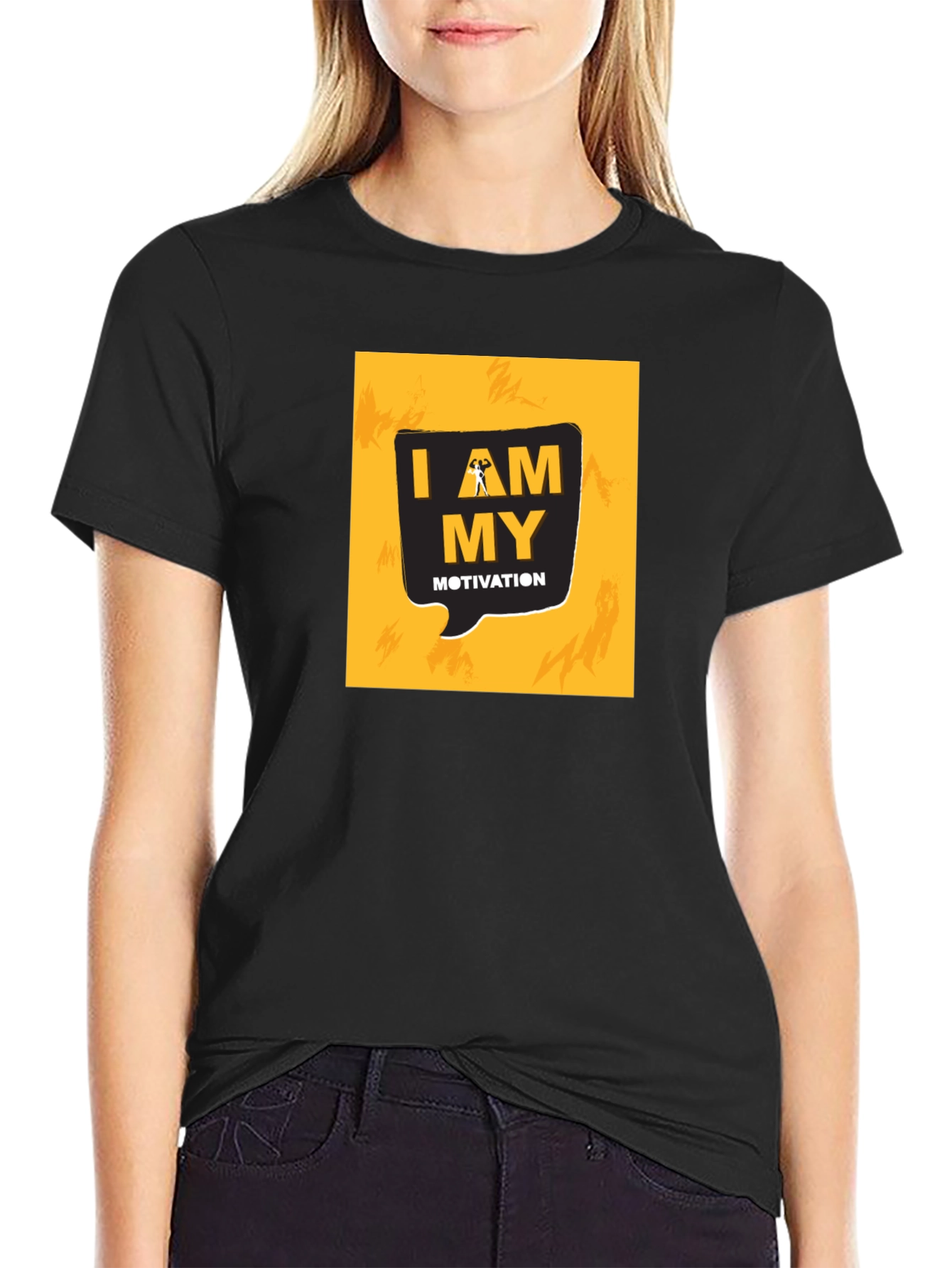 Motivational I AM MY Motivation Graphic Black T-Shirt