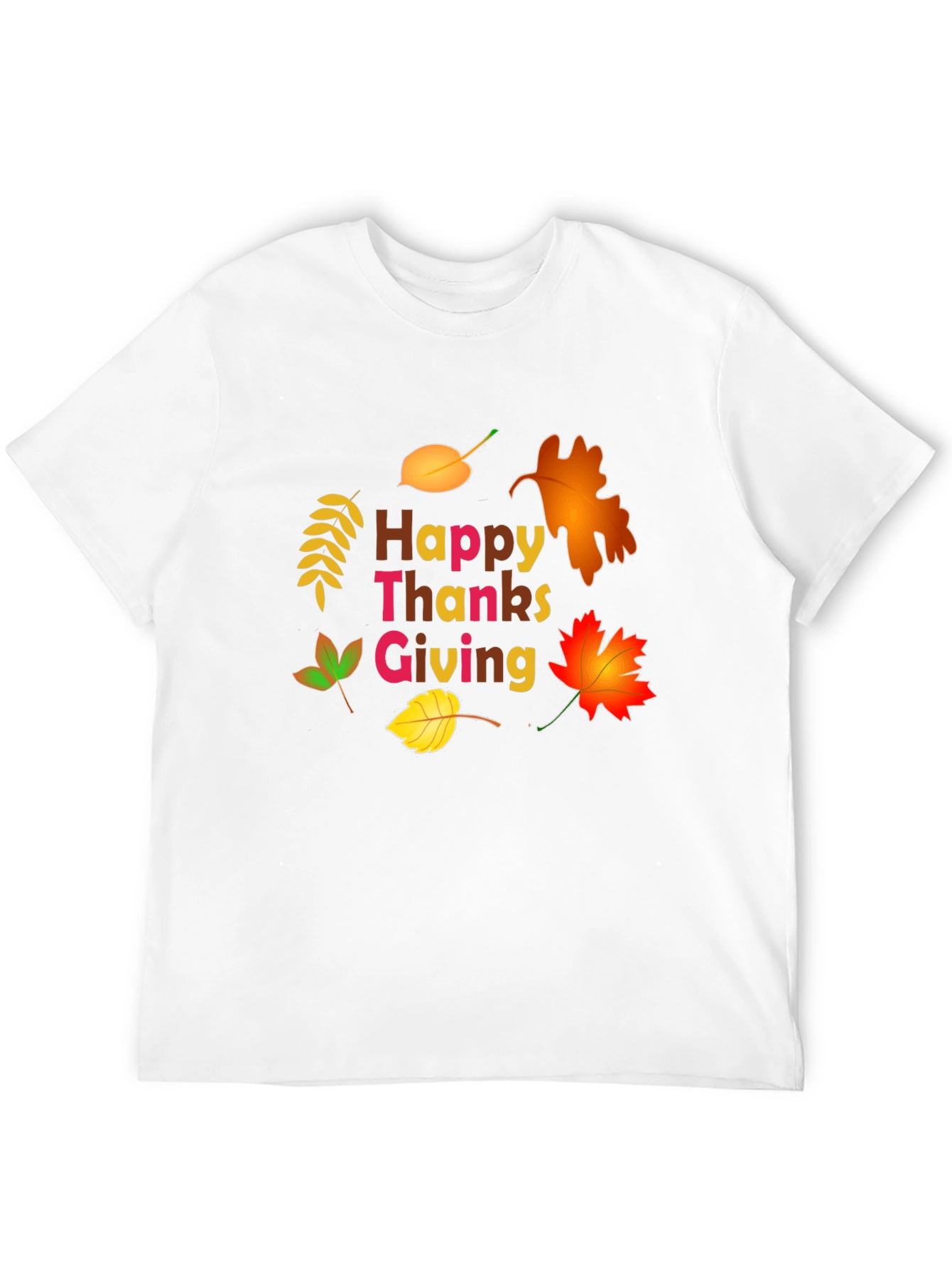 Happy Thanksgiving Leaf Graphic T-Shirt