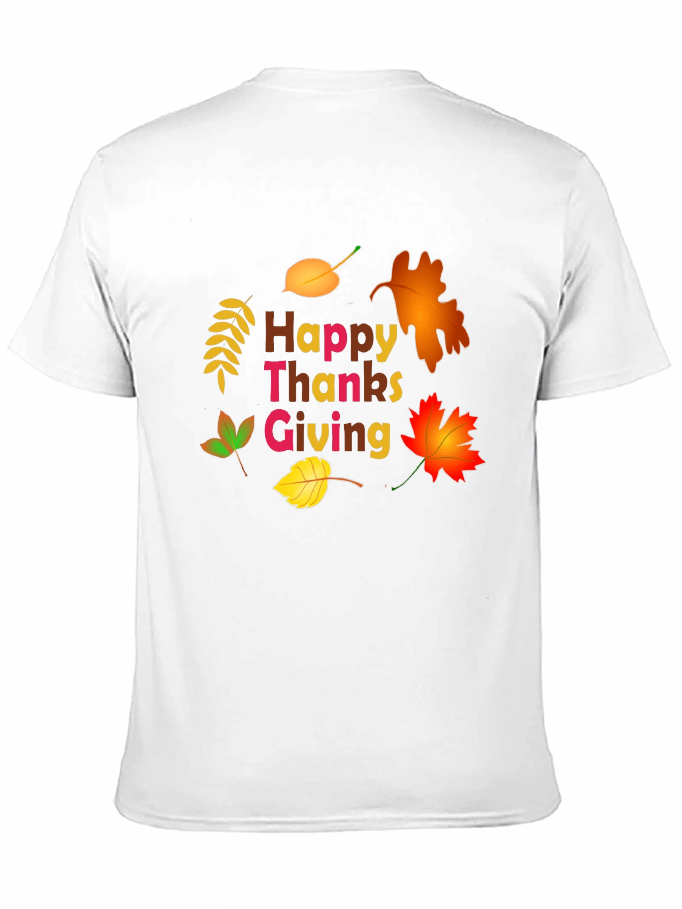 Happy Thanksgiving Leaf Graphic T-Shirt