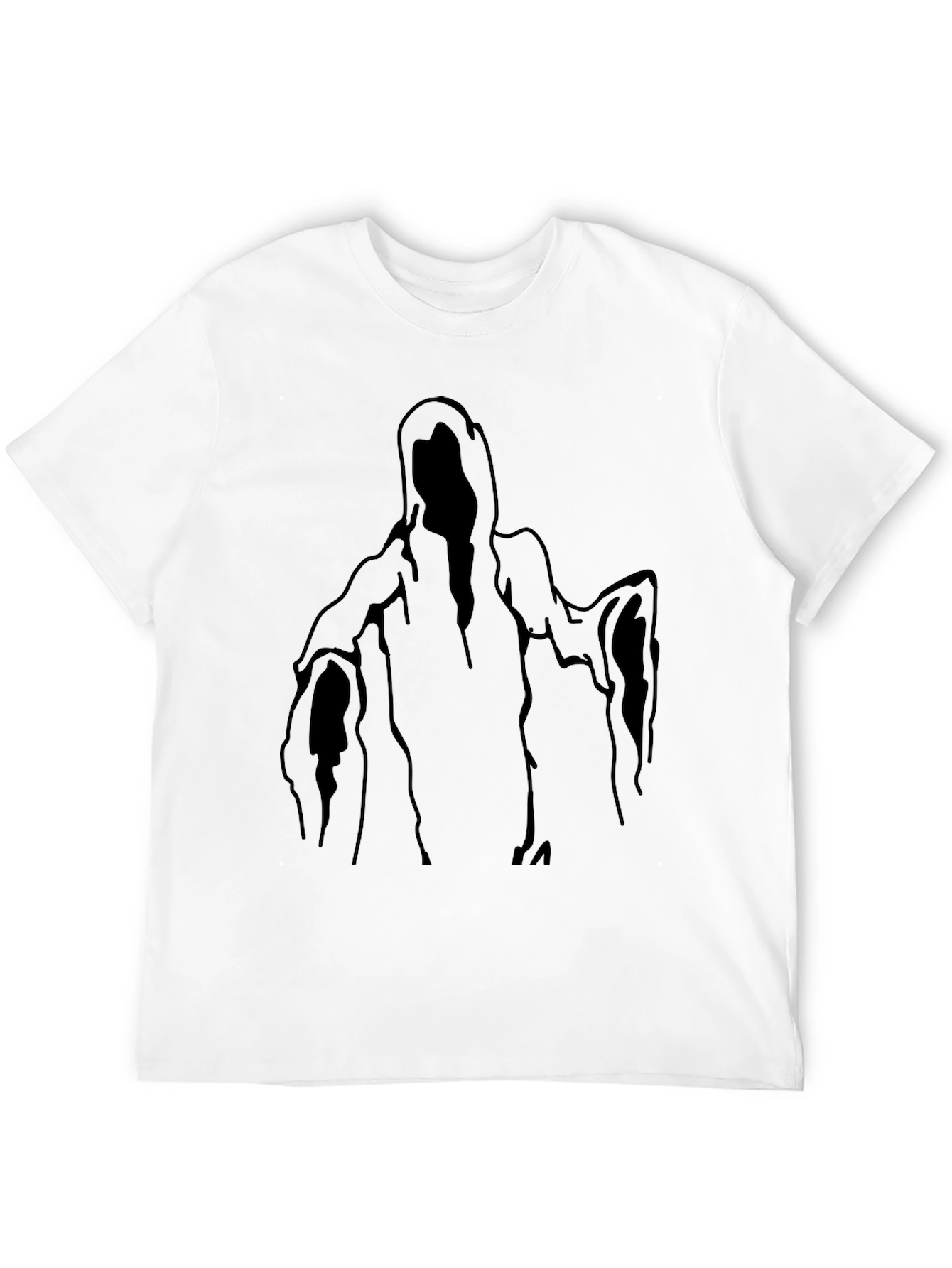 Black Ghost Graphic T-Shirt - Halloween Style