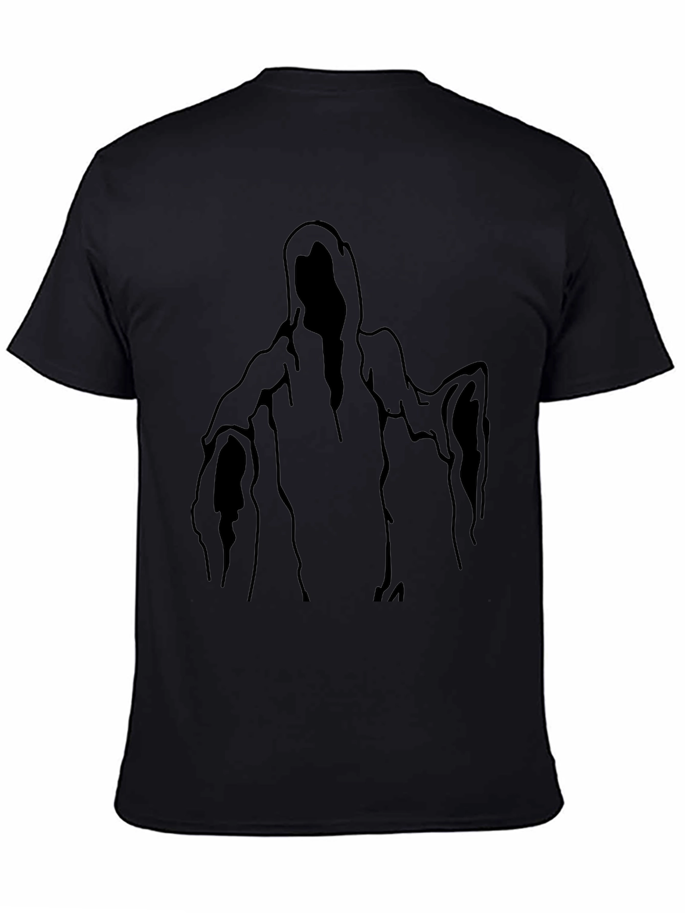 Black Ghost Graphic T-Shirt - Halloween Style