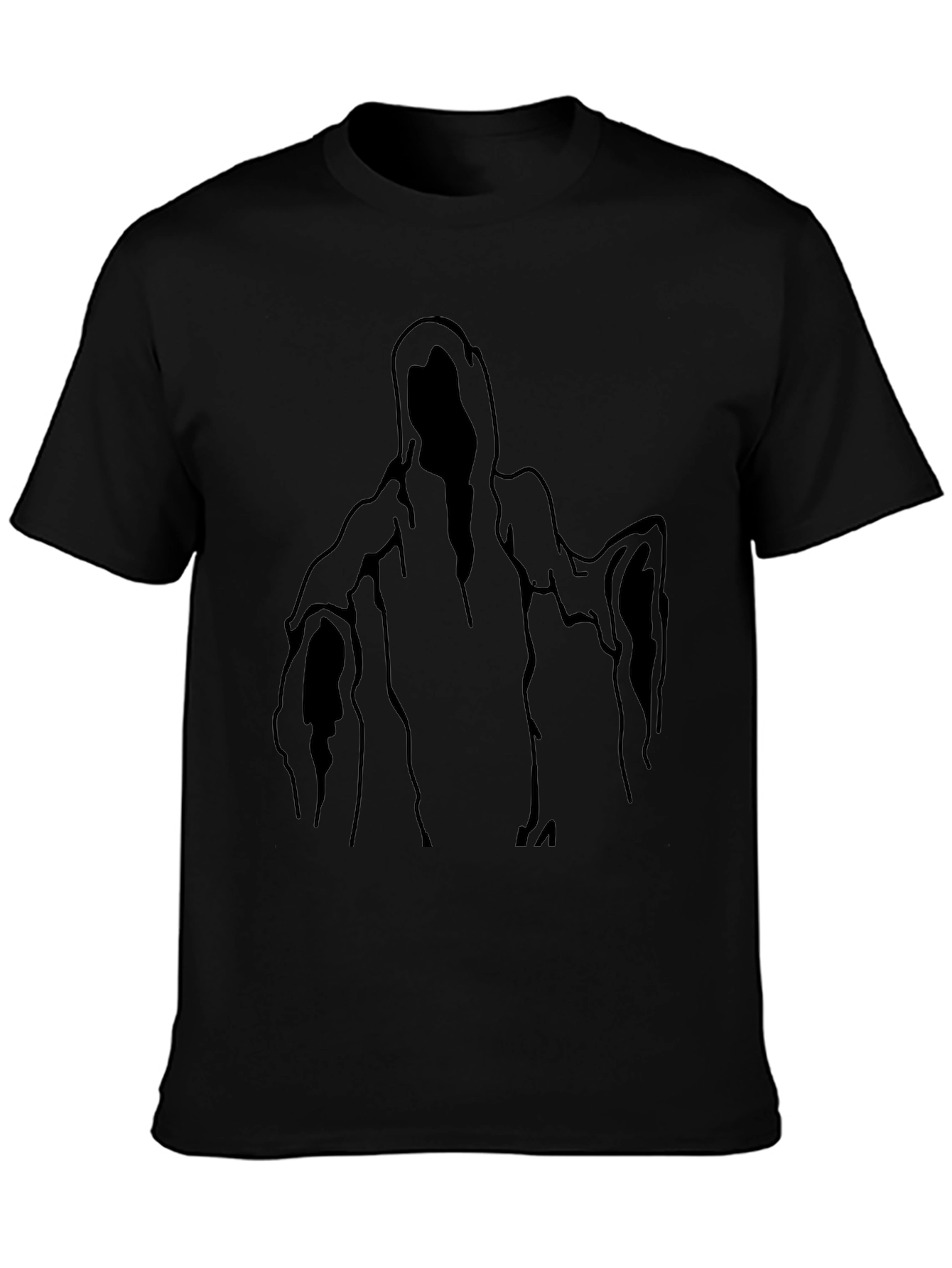 Black Ghost Graphic T-Shirt - Halloween Style