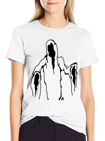 Black Ghost Graphic T-Shirt - Halloween Style