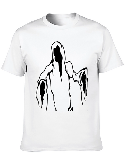 Black Ghost Graphic T-Shirt - Halloween Style
