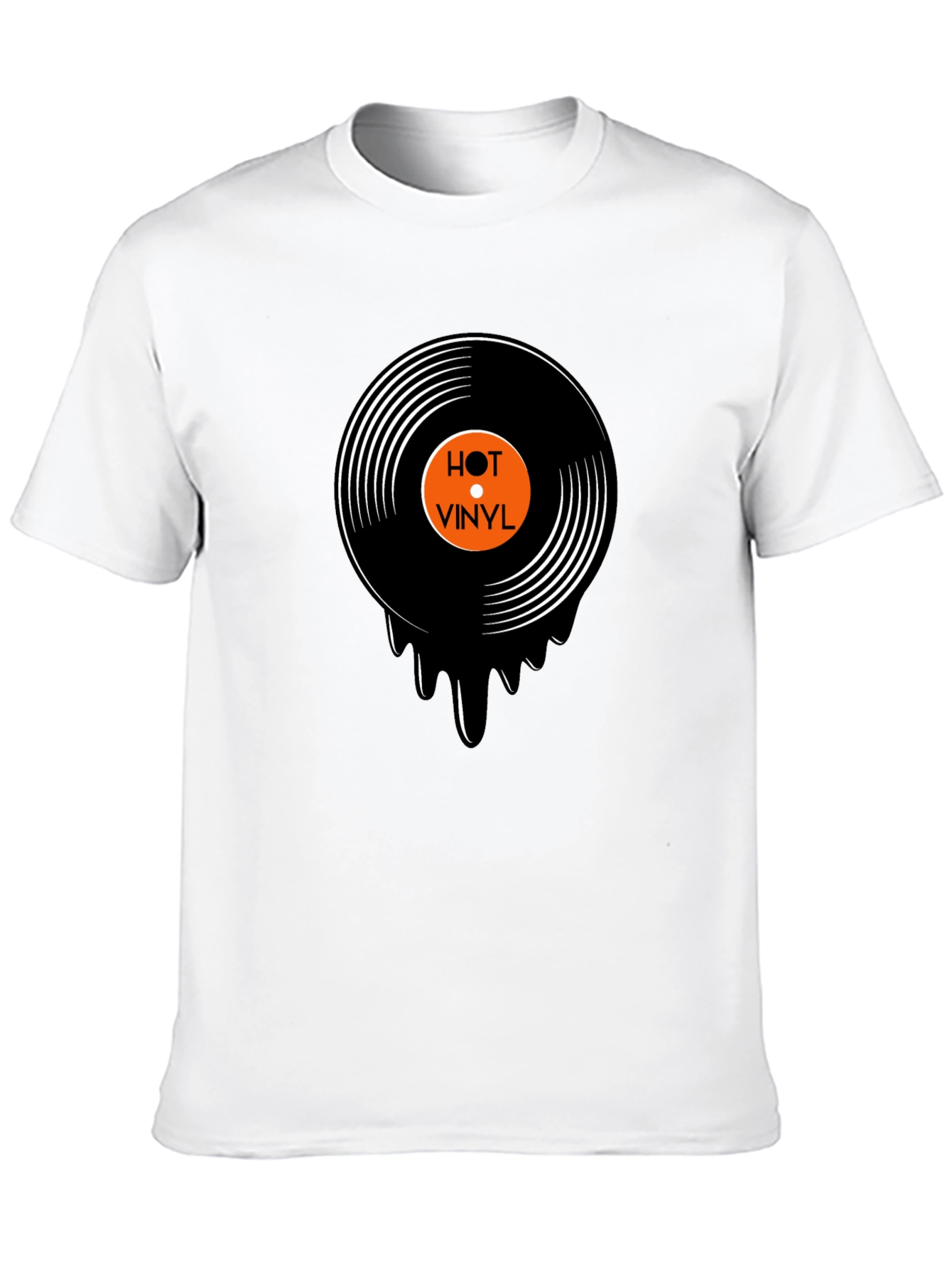 Hot Vinyl Record Graphic Black T-Shirt