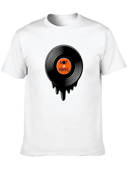 Hot Vinyl Record Graphic Black T-Shirt