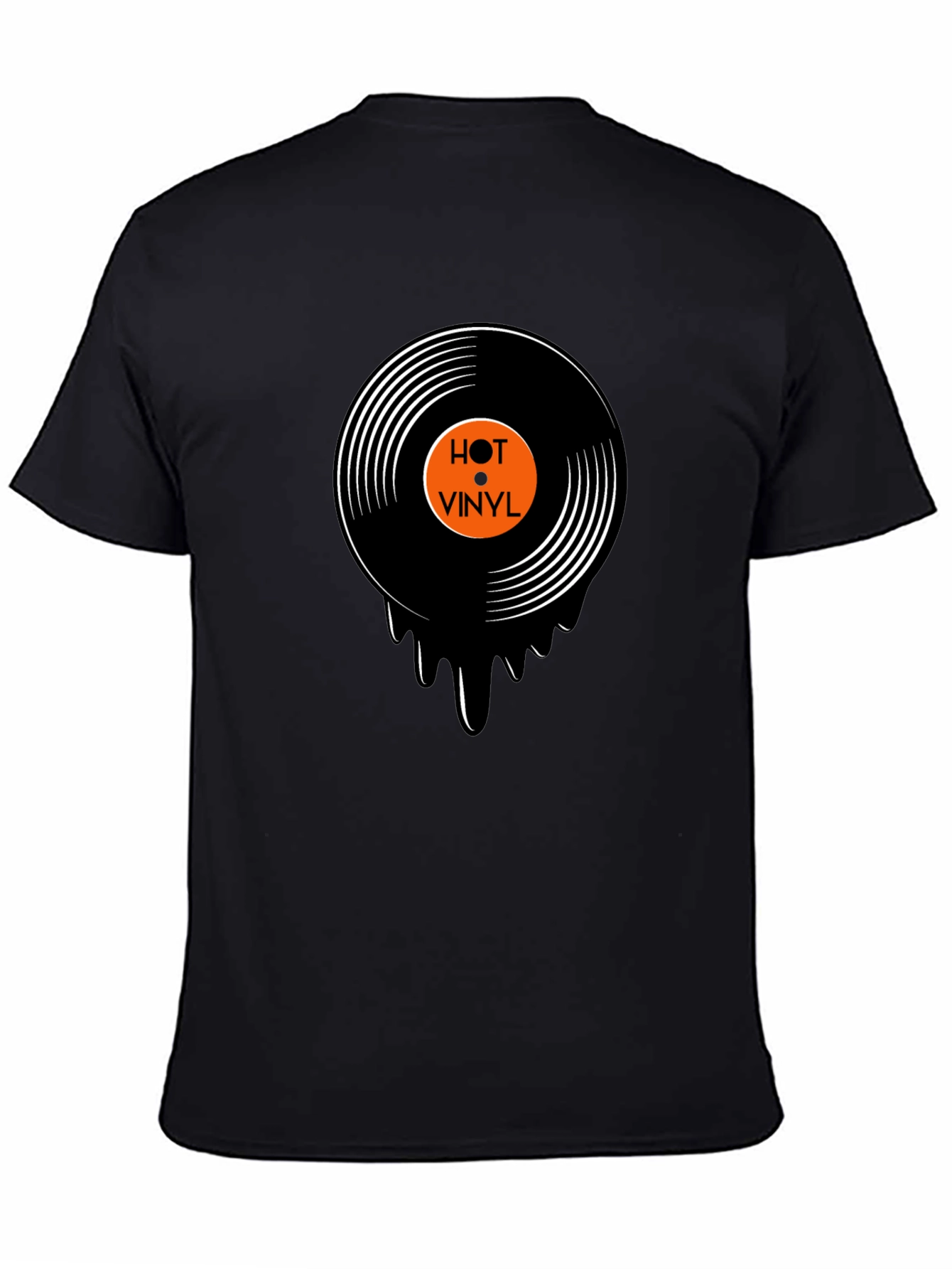 Hot Vinyl Record Graphic Black T-Shirt