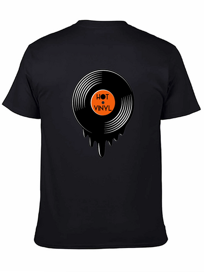 Hot Vinyl Record Graphic Black T-Shirt
