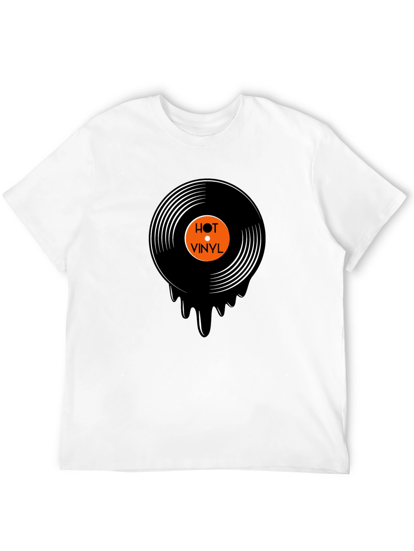 Hot Vinyl Record Graphic Black T-Shirt