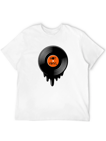 Hot Vinyl Record Graphic Black T-Shirt