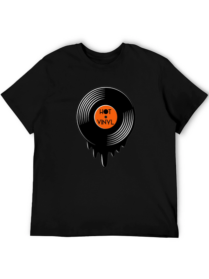 Hot Vinyl Record Graphic Black T-Shirt