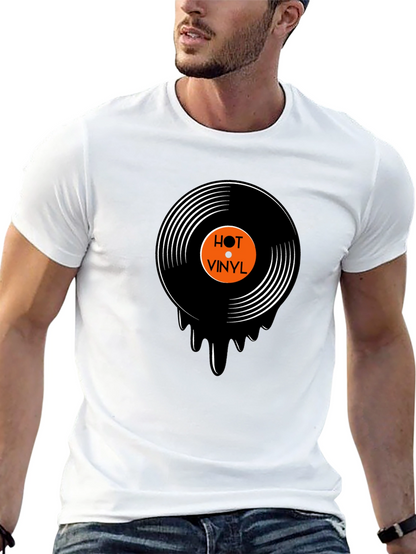 Hot Vinyl Record Graphic Black T-Shirt