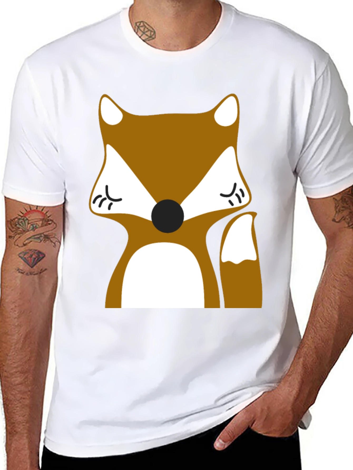 Fox Graphic Tee - Black Casual T-Shirt