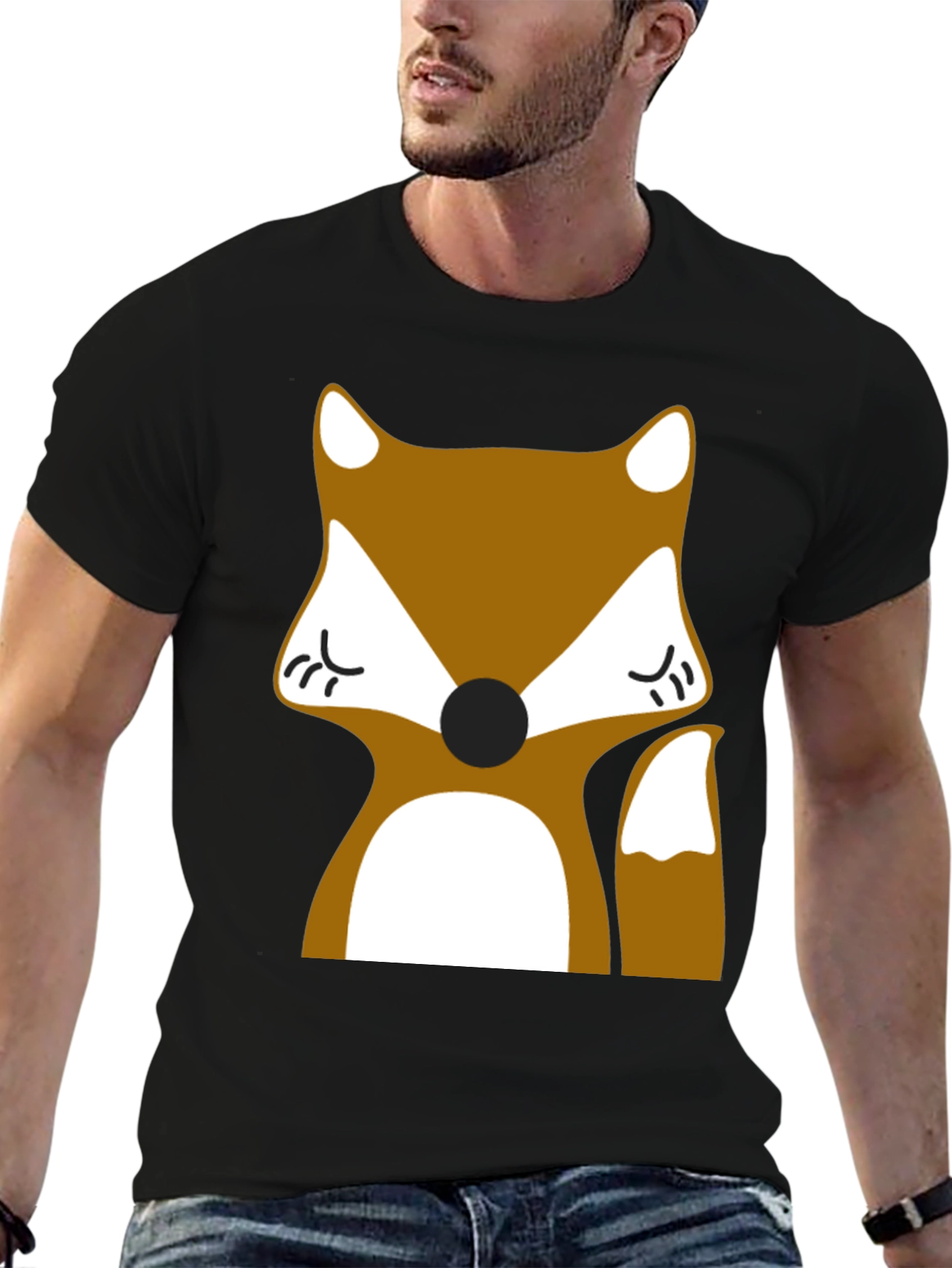Fox Graphic Tee - Black Casual T-Shirt