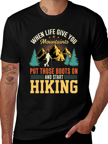 Hiking Mountains Graphic Tee - Black