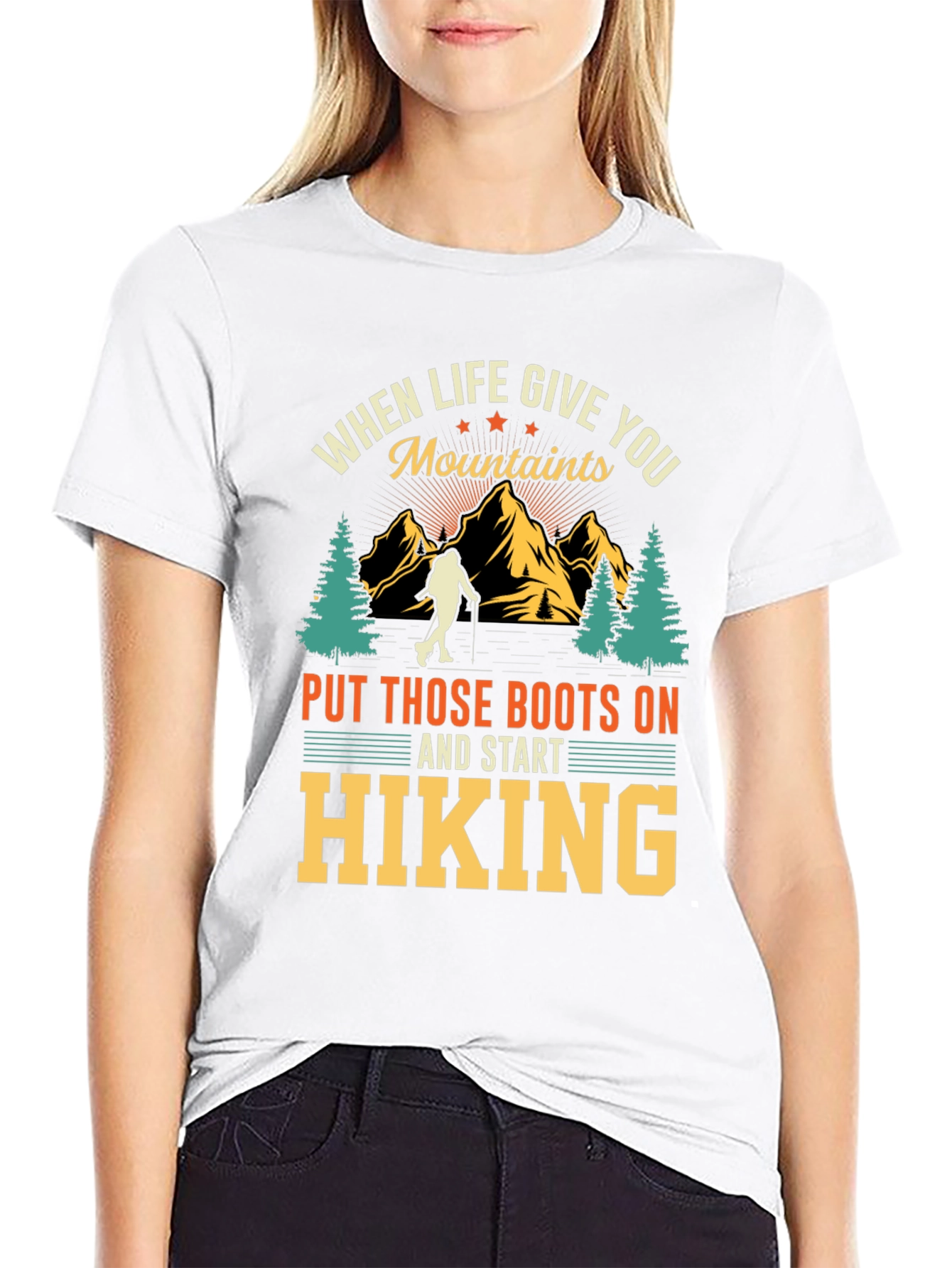 Hiking Mountains Graphic Tee - Black