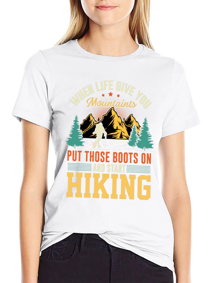 Hiking Mountains Graphic Tee - Black