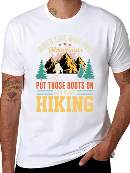 Hiking Mountains Graphic Tee - Black