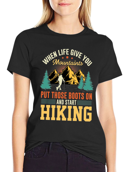 Hiking Mountains Graphic Tee - Black