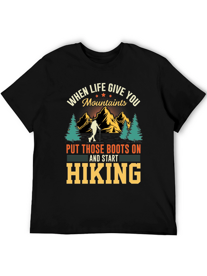 Hiking Mountains Graphic Tee - Black