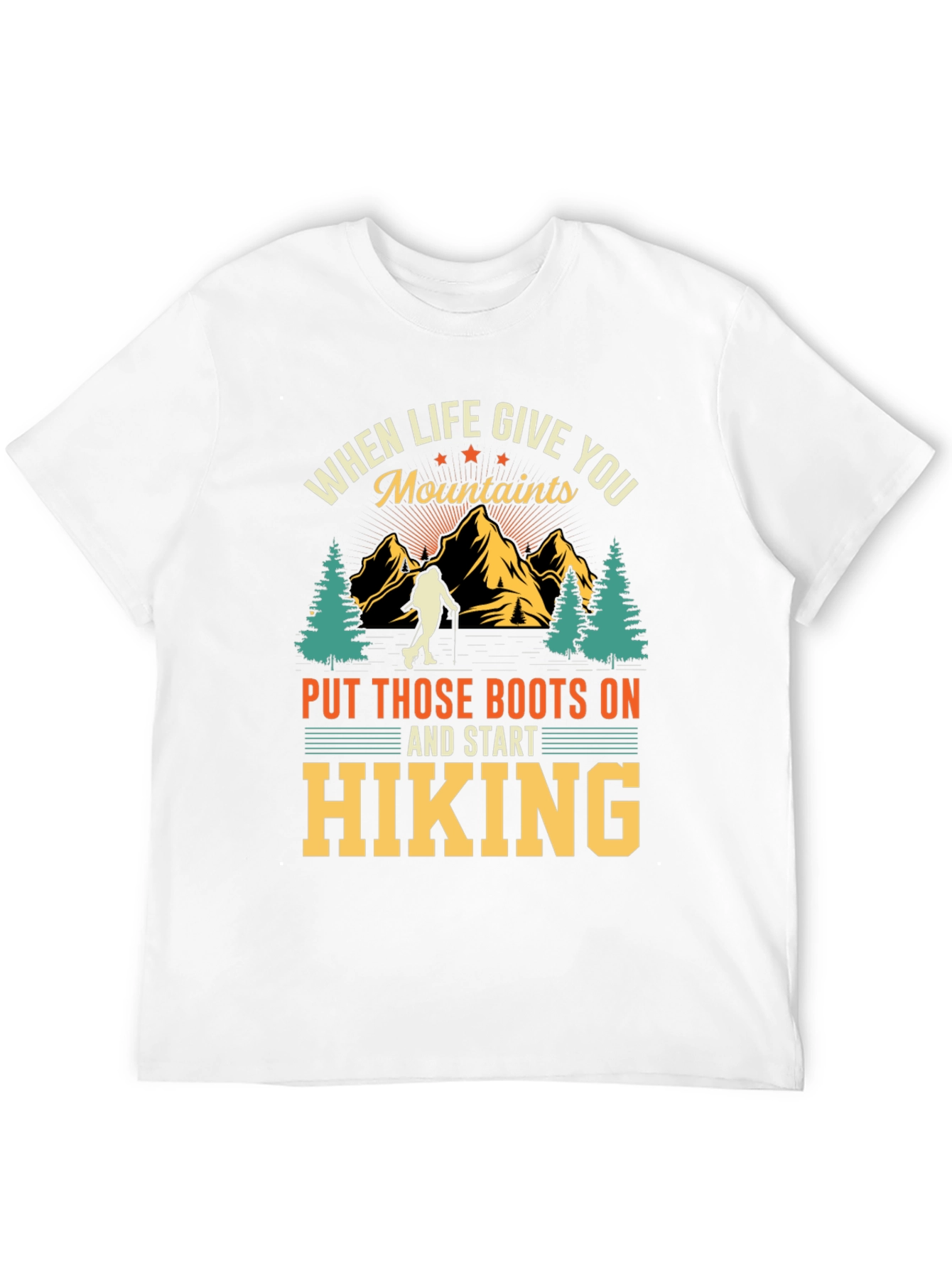 Hiking Mountains Graphic Tee - Black