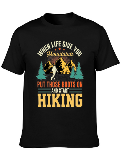 Hiking Mountains Graphic Tee - Black