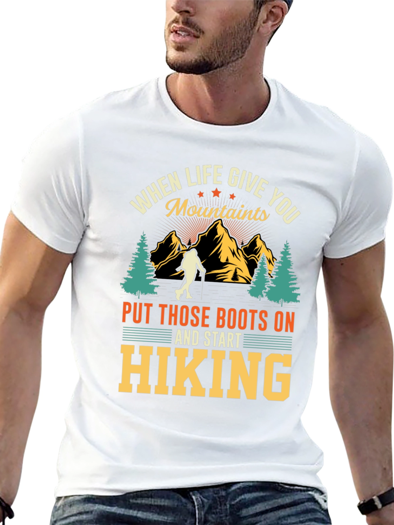 Hiking Mountains Graphic Tee - Black