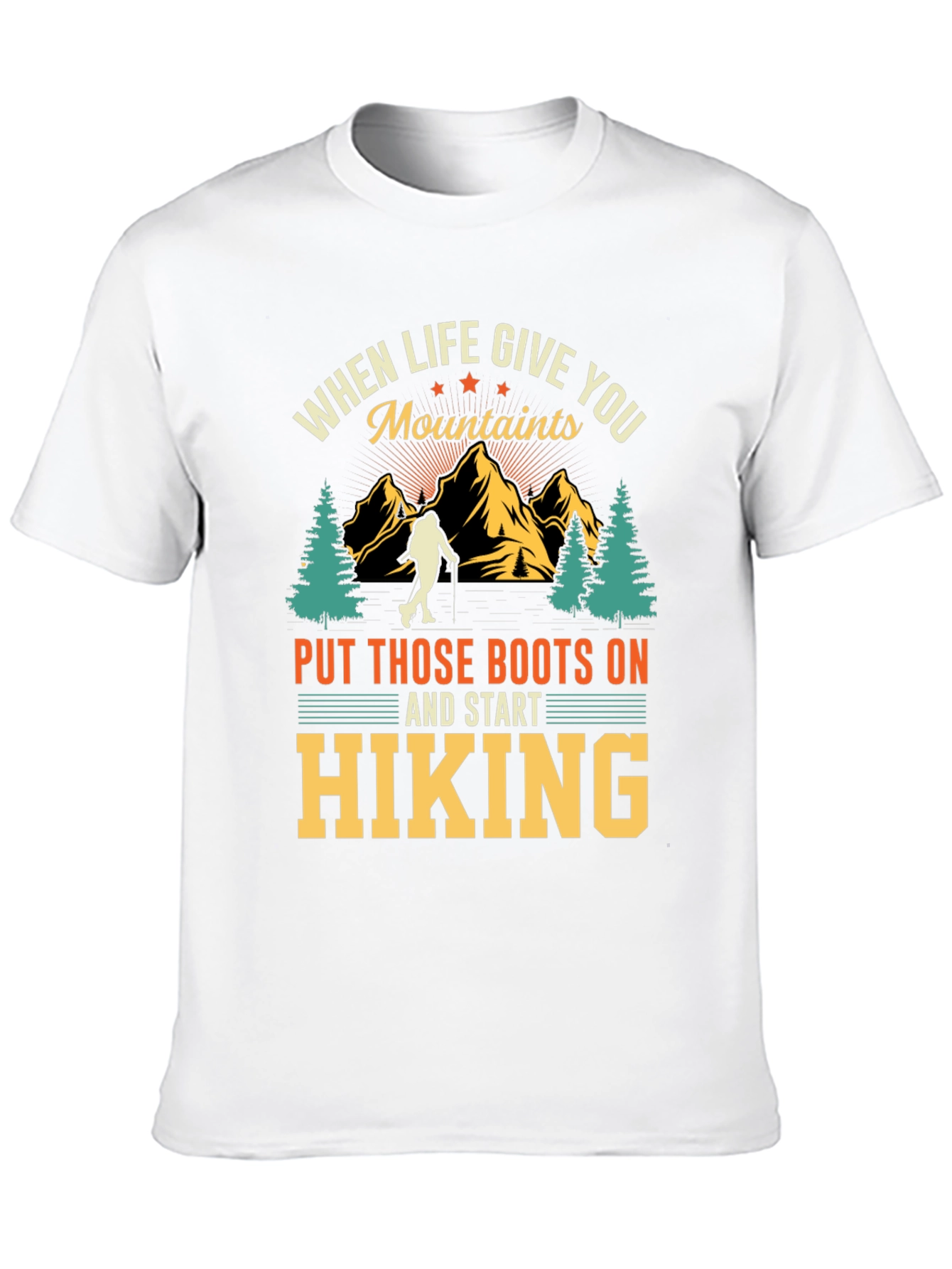 Hiking Mountains Graphic Tee - Black