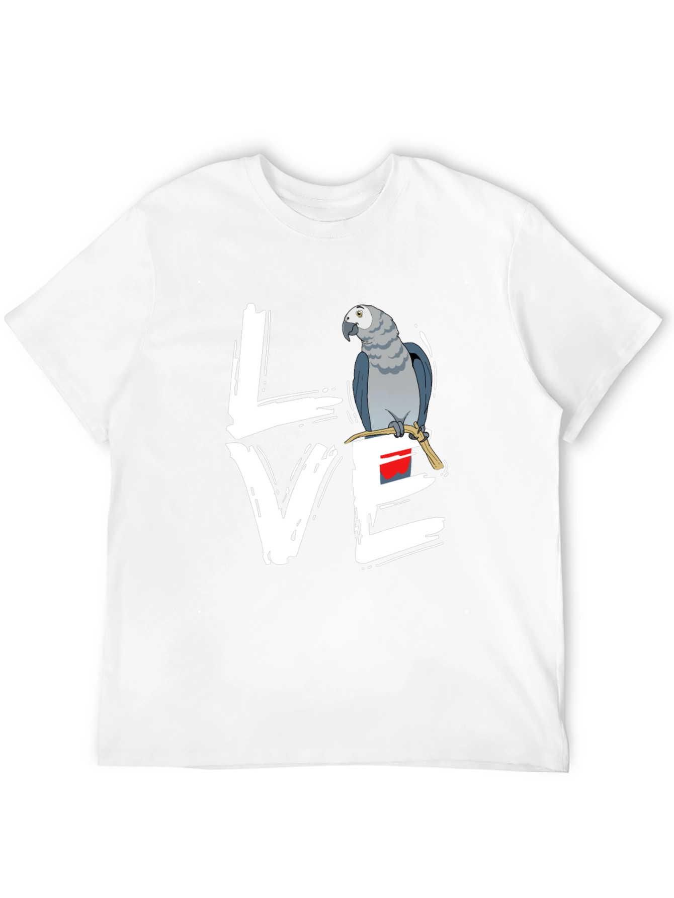 Love Parrot T-Shirt - African Grey Bird Tee