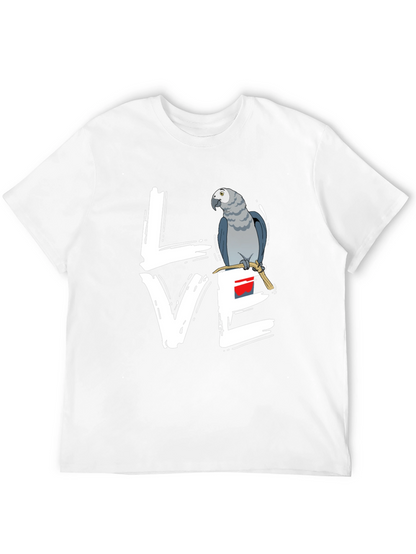 Love Parrot T-Shirt - African Grey Bird Tee