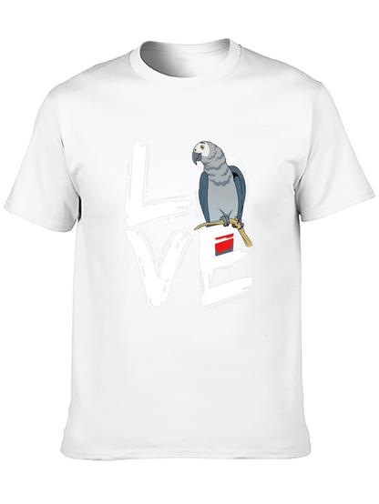 Love Parrot T-Shirt - African Grey Bird Tee