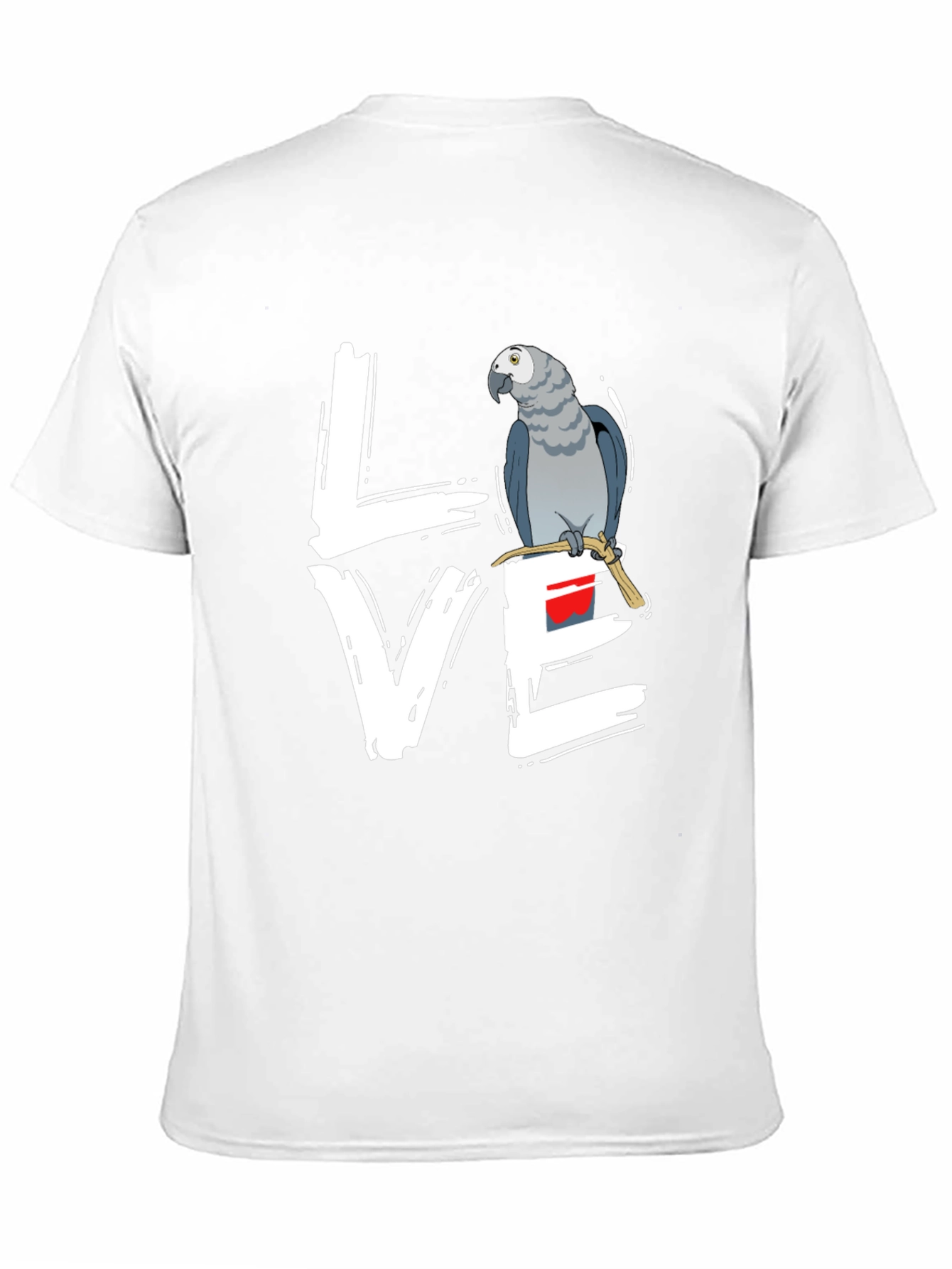 Love Parrot T-Shirt - African Grey Bird Tee