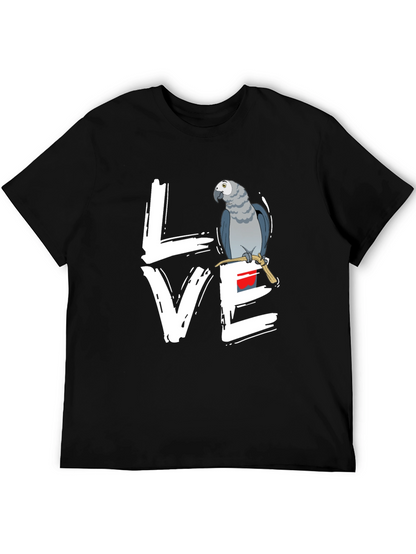Love Parrot T-Shirt - African Grey Bird Tee
