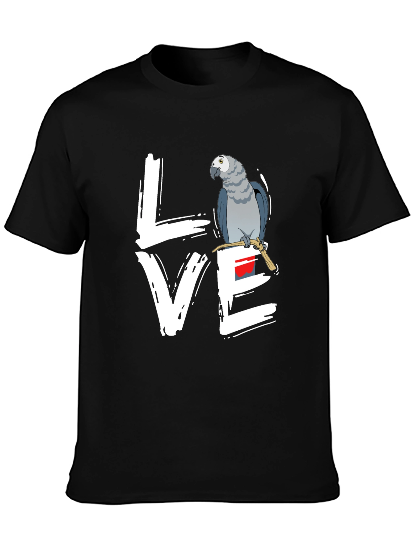 Love Parrot T-Shirt - African Grey Bird Tee