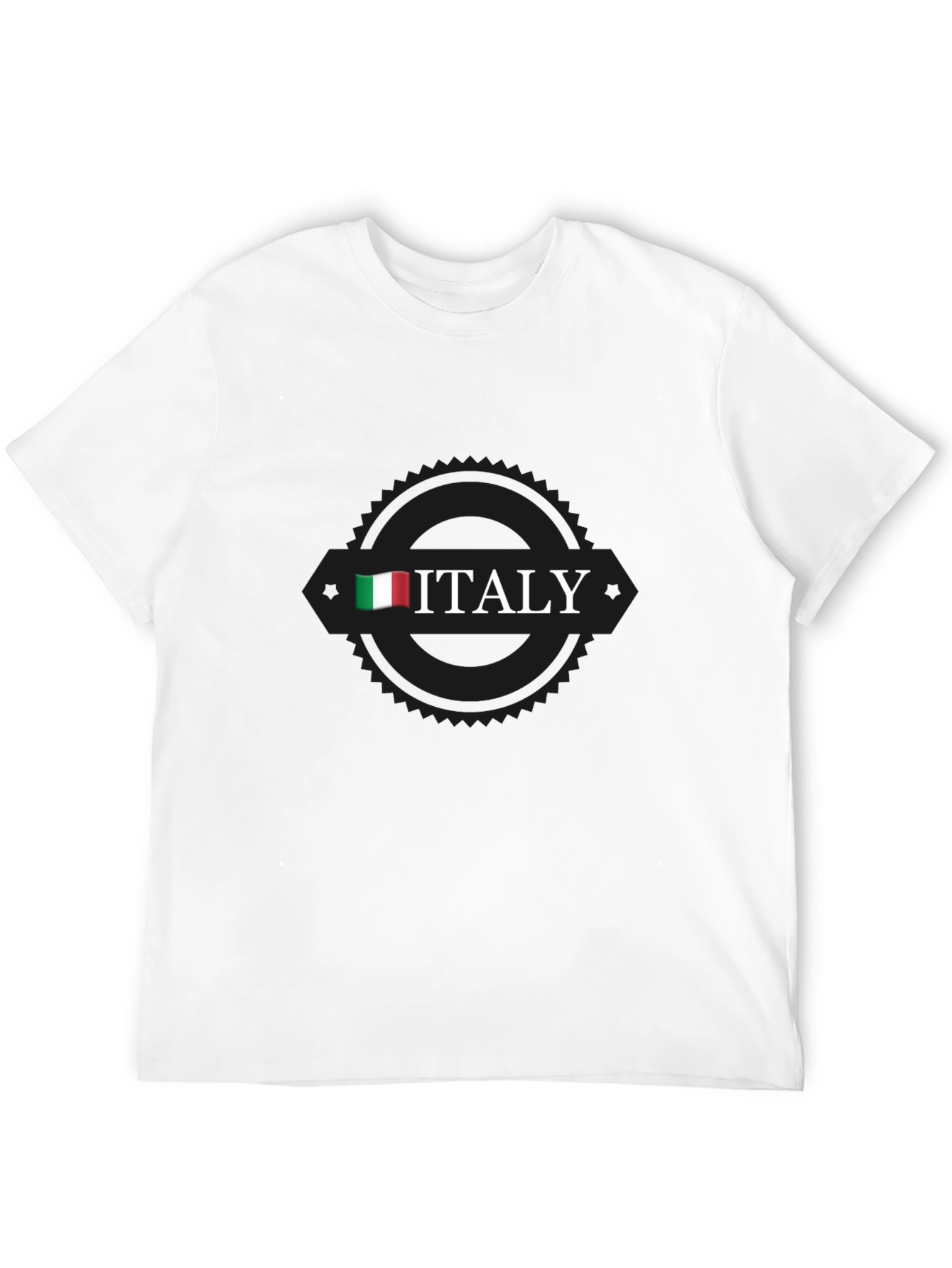 Italy Flag Graphic Black T-Shirt