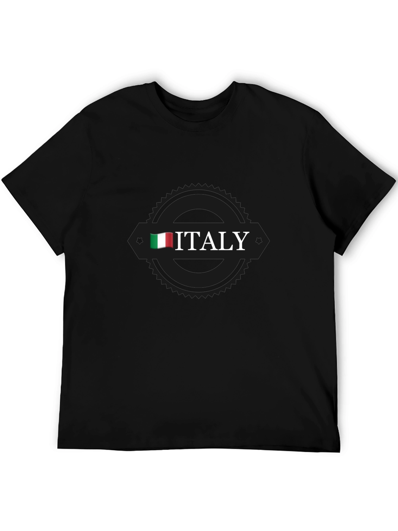 Italy Flag Graphic Black T-Shirt
