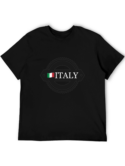Italy Flag Graphic Black T-Shirt