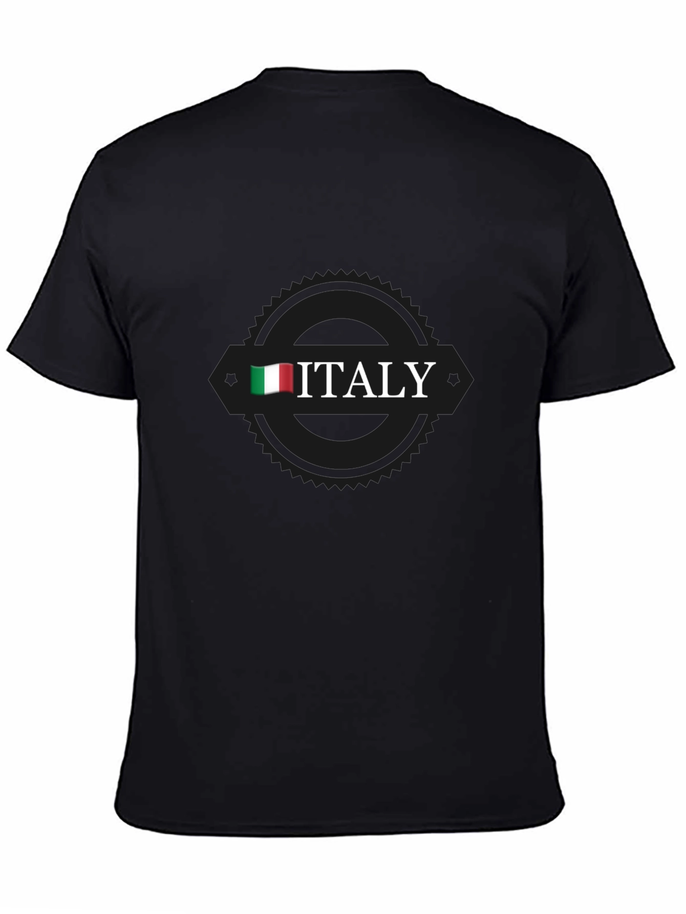 Italy Flag Graphic Black T-Shirt