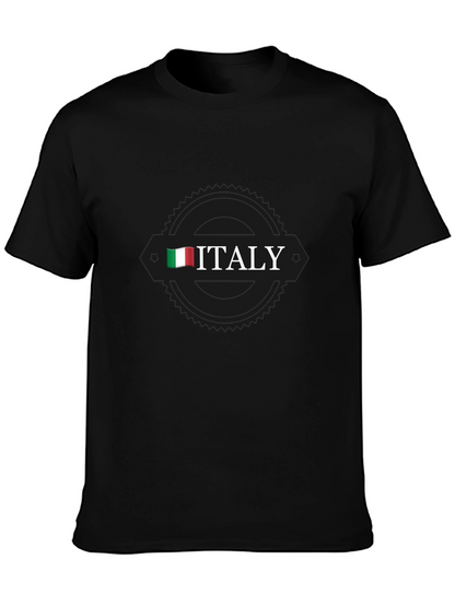 Italy Flag Graphic Black T-Shirt