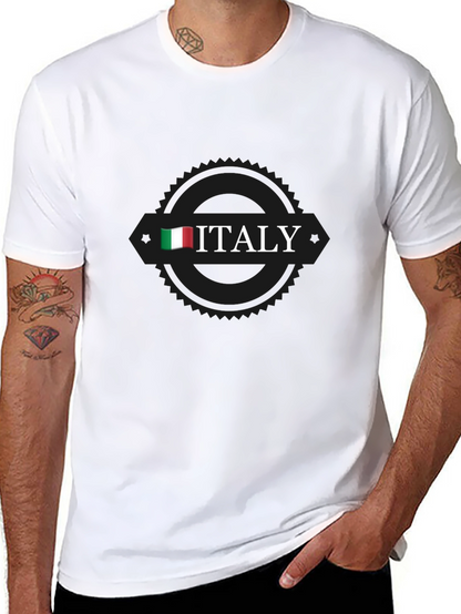 Italy Flag Graphic Black T-Shirt