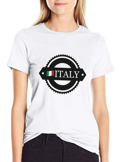 Italy Flag Graphic Black T-Shirt